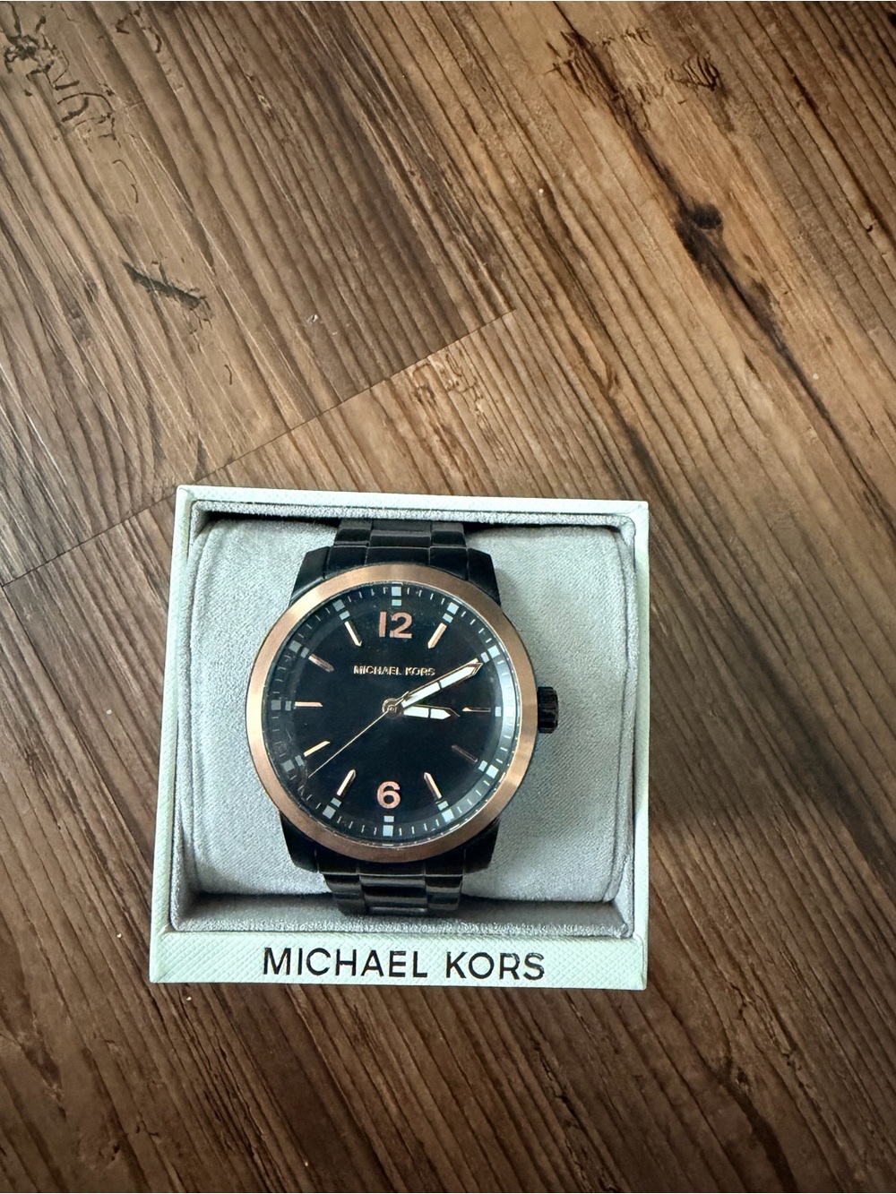 Michael Kors Black and Rose Gold Men's Stainless Steel Watch